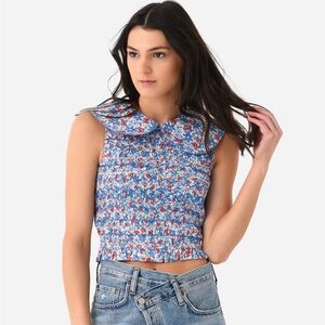 SEA New York Peggy Smocked Top Size Large